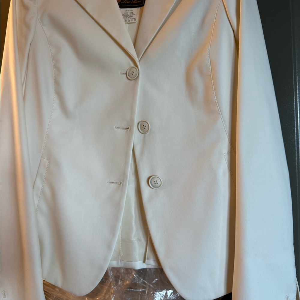 Loro Piana Cream Tailored Blazer Jacket